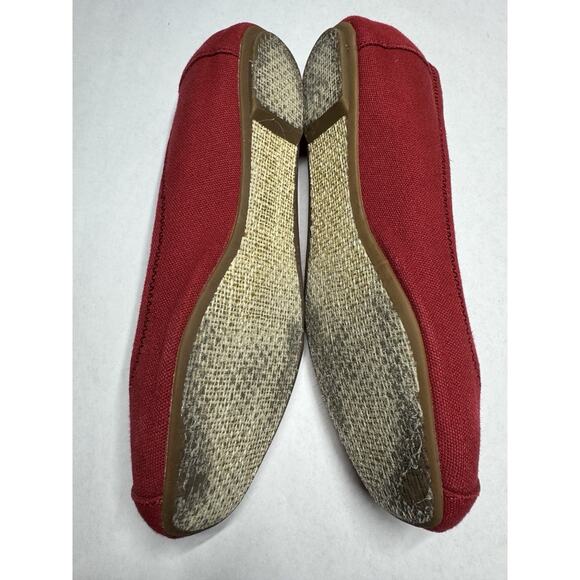 TOMS Women’s Red Canvas Ballet Flats Size 8 One for One, Slip-On, Classic Style - Picture 6 of 6